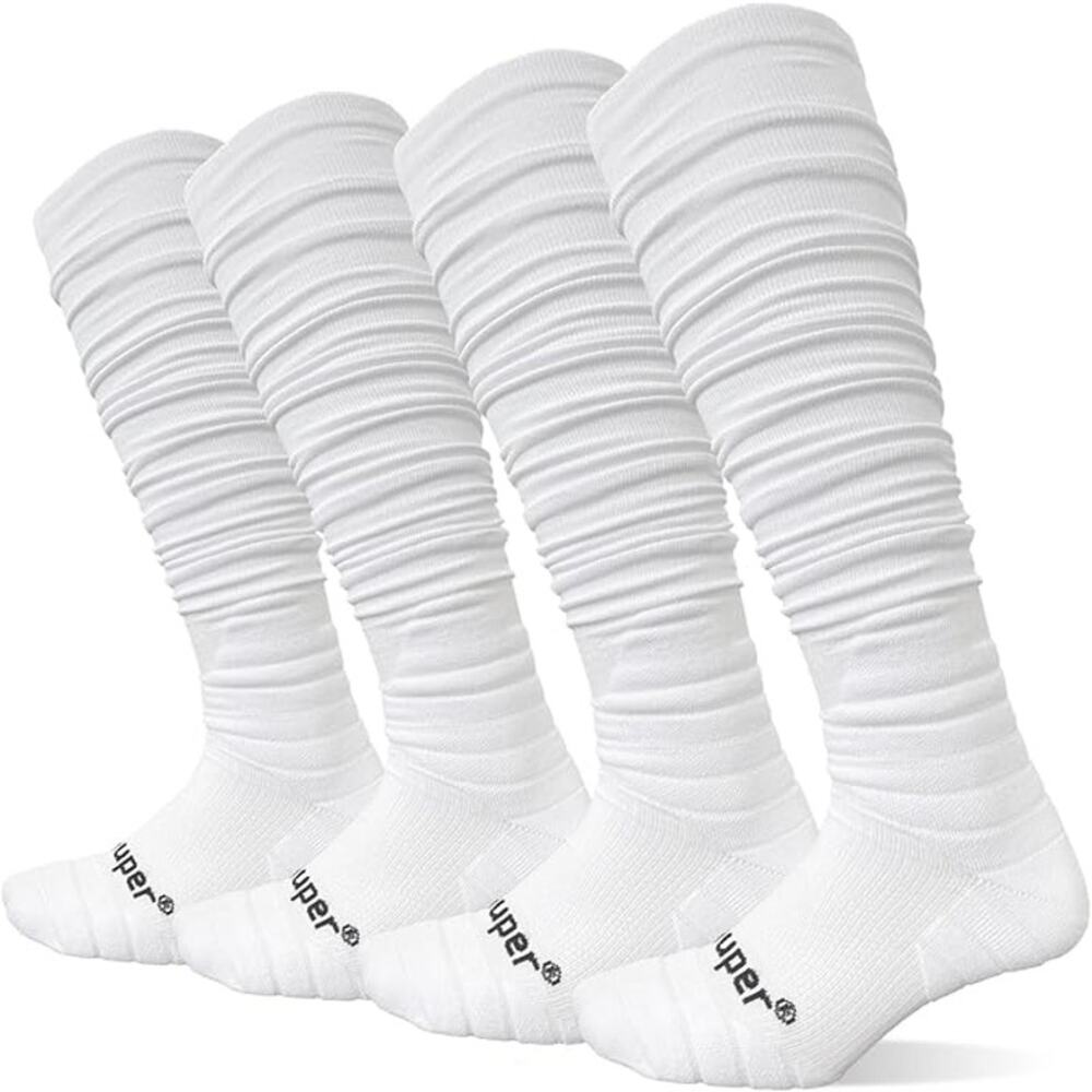 NWT Youper Scrunch Padded Football Sport Socks 2 Pack X Long White Small 2Y-6Y